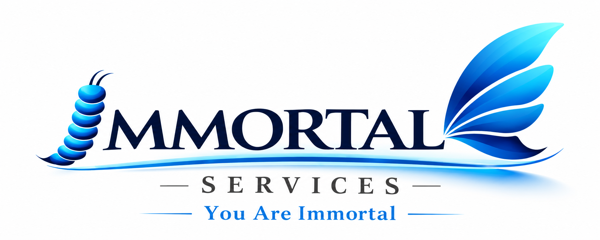 immortal services winged blue logo